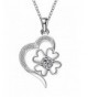 Leaf Clover Heart Necklace Sterling