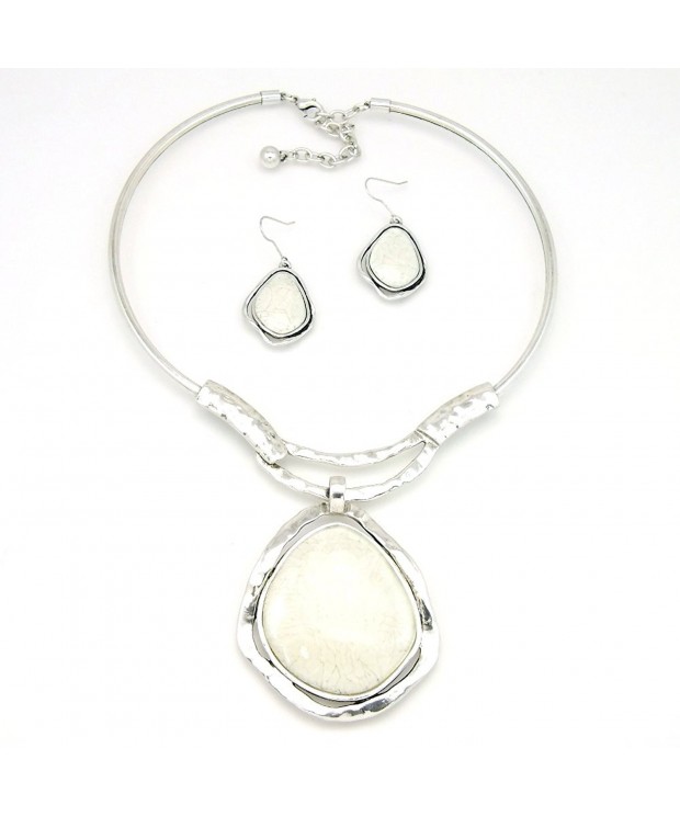 Fashionation Teardrop Fashion Statement Necklace