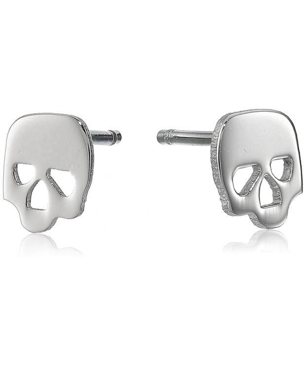 Stainless Steel Skull Earrings round