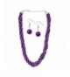 Pearl Twist Necklace Earring Purple