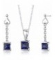 Sapphire Earrings Necklace Sterling Princess