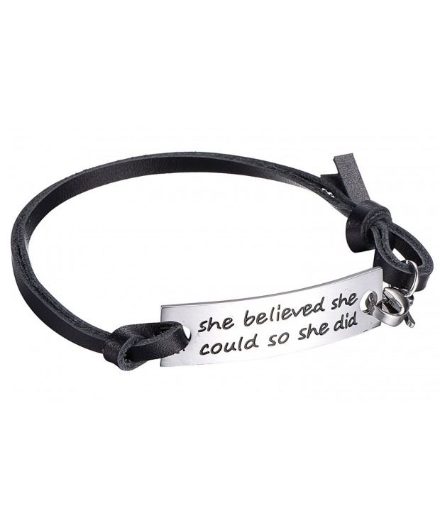 Inspirational Leather Stainless Bracelet Believed