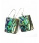 Sterling Abalone Earrings Rectangle Silvertone