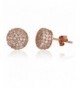 Sterling Silver Rose Pave Earrings