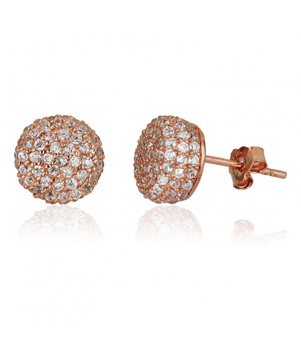 Sterling Silver Rose Pave Earrings