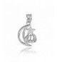 Sterling CZ Accented Islamic Crescent Pendant