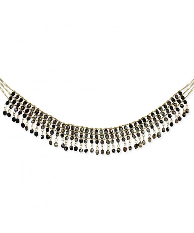 Iridescent Gold Tone Choker Collar Necklace