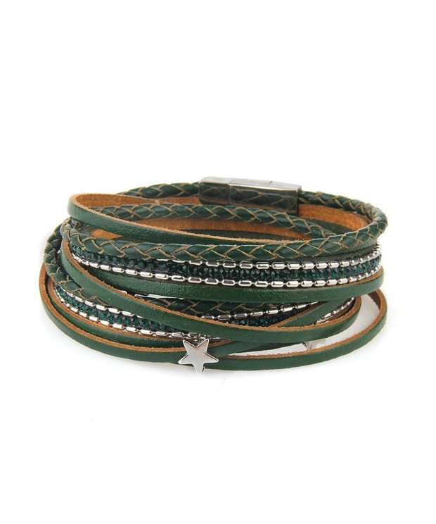 Jenia Multi layer Leather Bracelet Magnetic