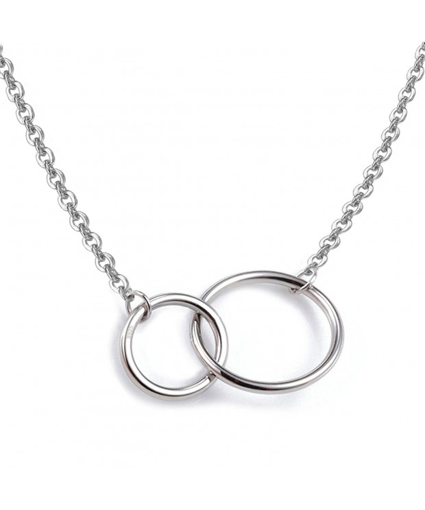 Sterling Necklace Interlocking Two Circles Extender