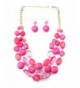 Youthway plastic necklace earring fushia