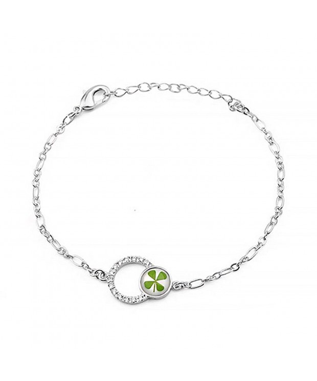 Stainless Clover Shamrock Circles Bracelet