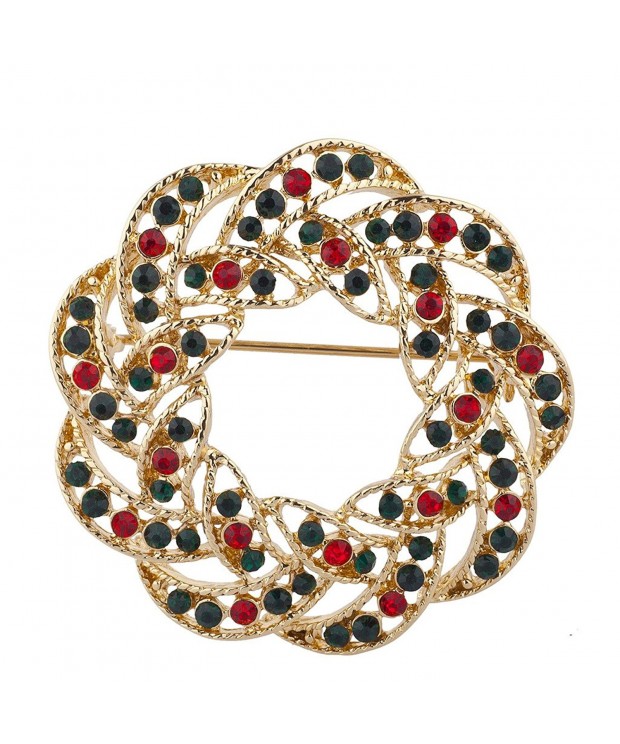 Lux Accessories Rhinestones Wreath Christmas