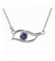 Sterling Silver Blue Colored Pendant Necklace