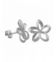 Sterling Silver Inch Plumeria Earrings