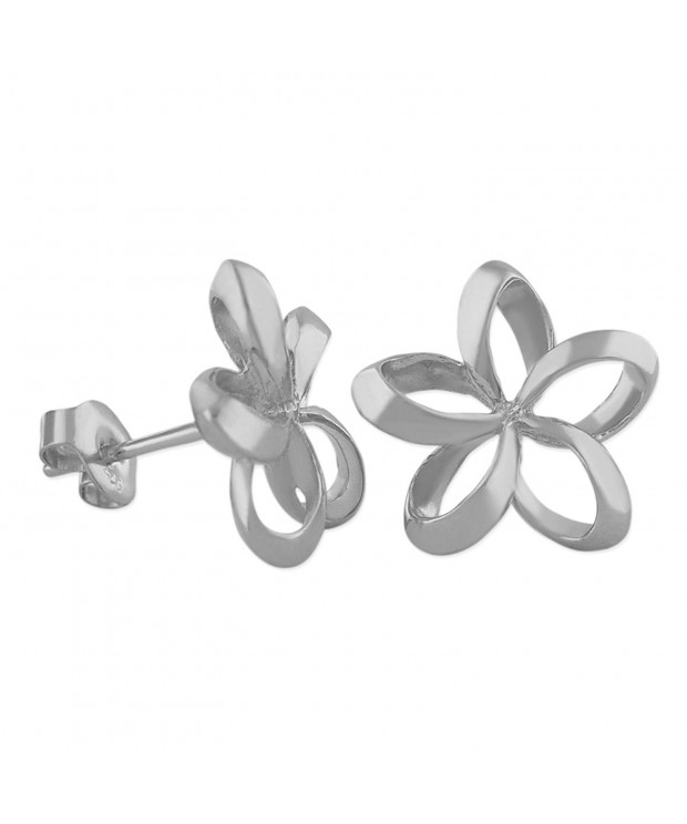 Sterling Silver Inch Plumeria Earrings