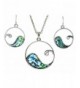 Abalone Simulated Rhinestone Necklace Earrings