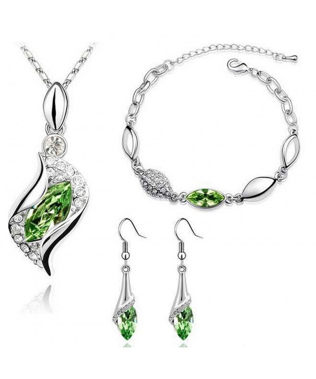 Globalmate Platinum plated necklace bracelet Earrings