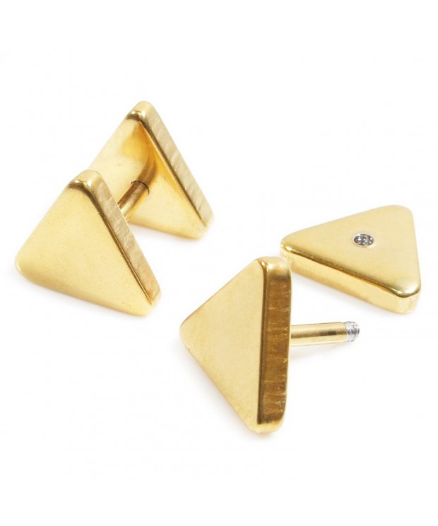 Stainless Steel Plain Triangle Earrings