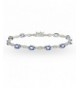 Sterling Silver Tanzanite Oval Cut Bracelet