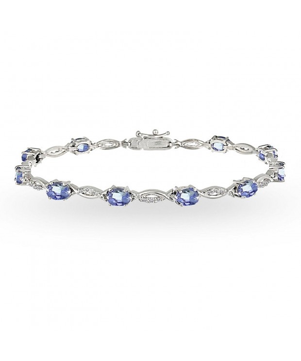 Sterling Silver Tanzanite Oval Cut Bracelet