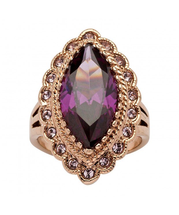 Marquise Cut Amethyst Zirconia Ion Plated Cocktail