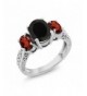 Sterling Silver Garnet 3 Stone Available