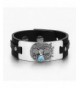 Simulated Turquoise Adjustable Leather Bracelet