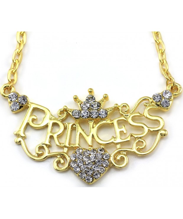 Princess Pendant Necklace Rhinestones Bridesmaid