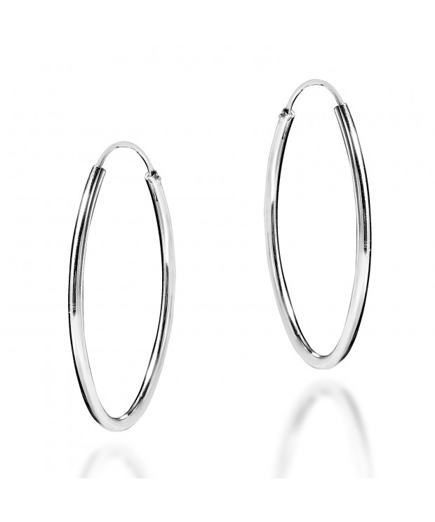 Modern 40mm Sterling Silver Earrings