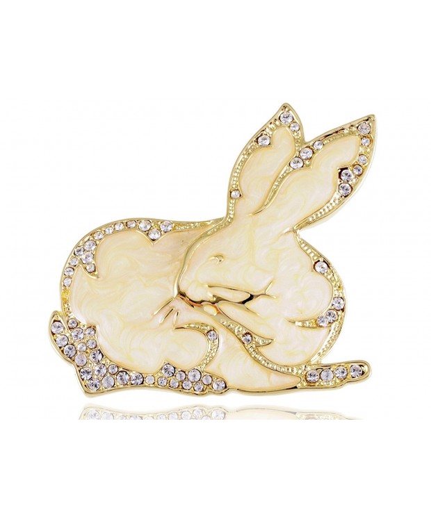 Alilang Womens Rhinestones Rabbit Brooch