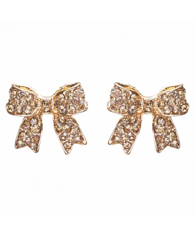 Fashion Crystal Pave Ribbon Earrings