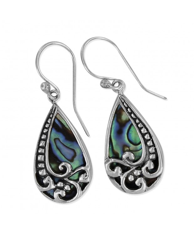 Sterling Silver Abalone Teardrop Earrings