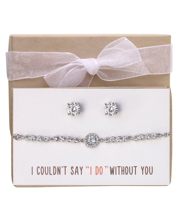 Bridesmaid jewelry Zirconia Bracelet Earring