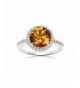 Sterling Silver Simulated Citrine Zirconia