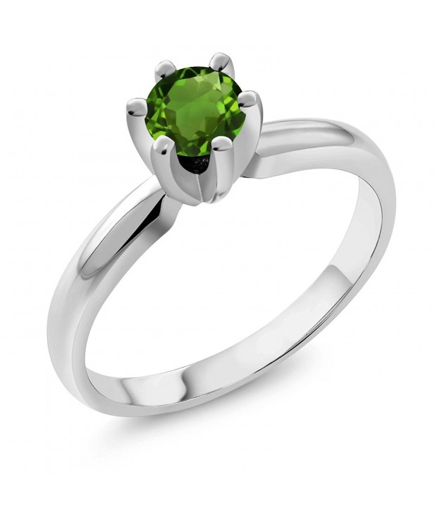 Round Chrome Diopside Sterling Silver