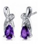 Amethyst Earrings Sterling Silver Accent