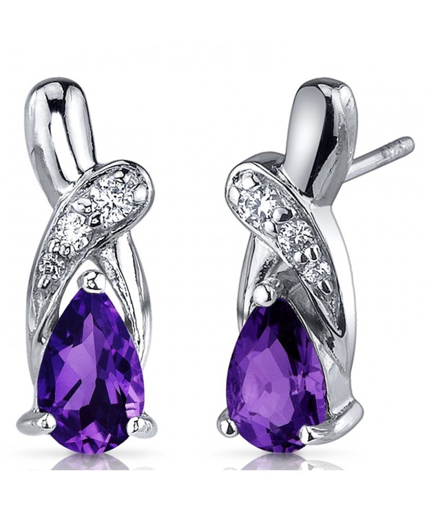 Amethyst Earrings Sterling Silver Accent