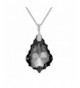 EleQueen Sterling Necklace Grey Black Swarovski