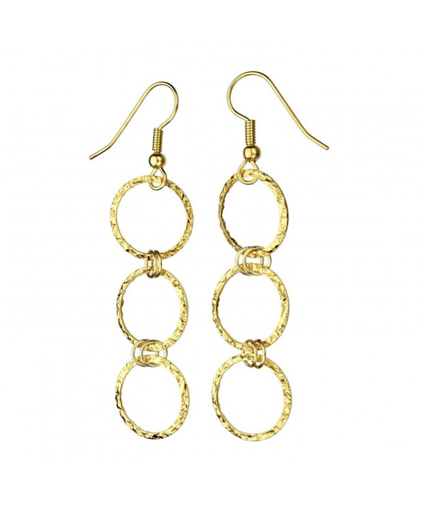 Gold Flashed Sterling Silver Hammered Earrings