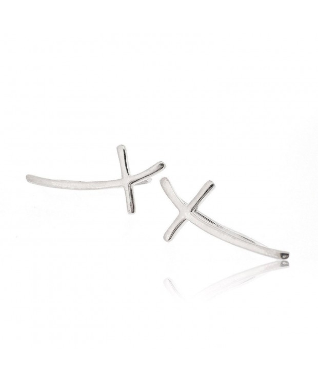 Sovats Sideways Earring Sterling Rhodium