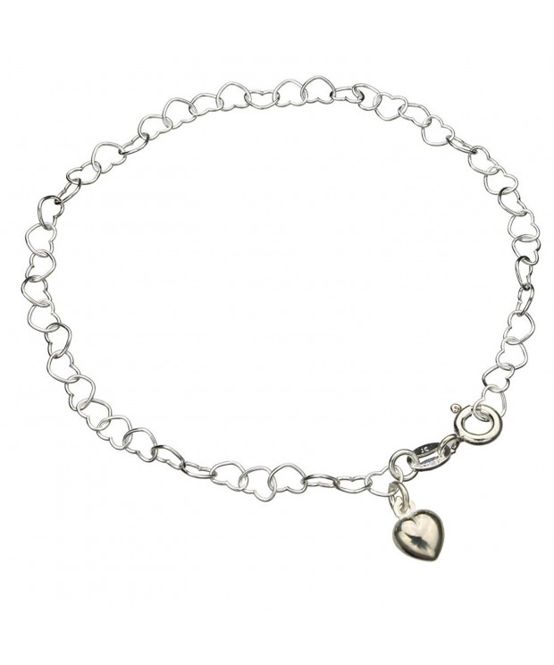 Sterling Silver Heart Nickel Anklet