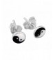 Sterling Silver Black Enamel Earrings