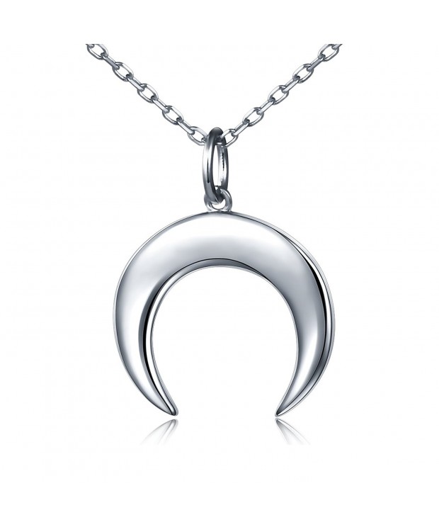 Sterling Silver Crescent Pendant Necklace