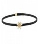 Schwartz Leather Crystal Choker Necklace