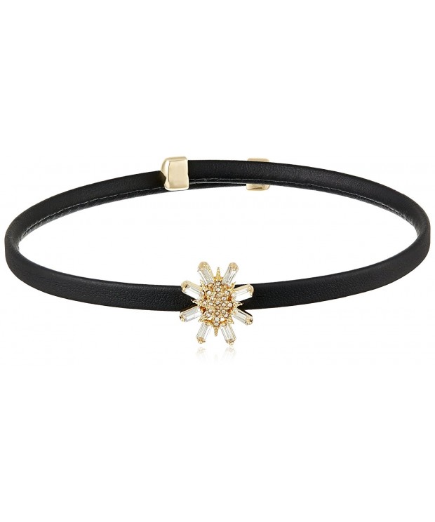 Schwartz Leather Crystal Choker Necklace