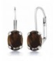 Brown Quartz Silver Plated Earrings