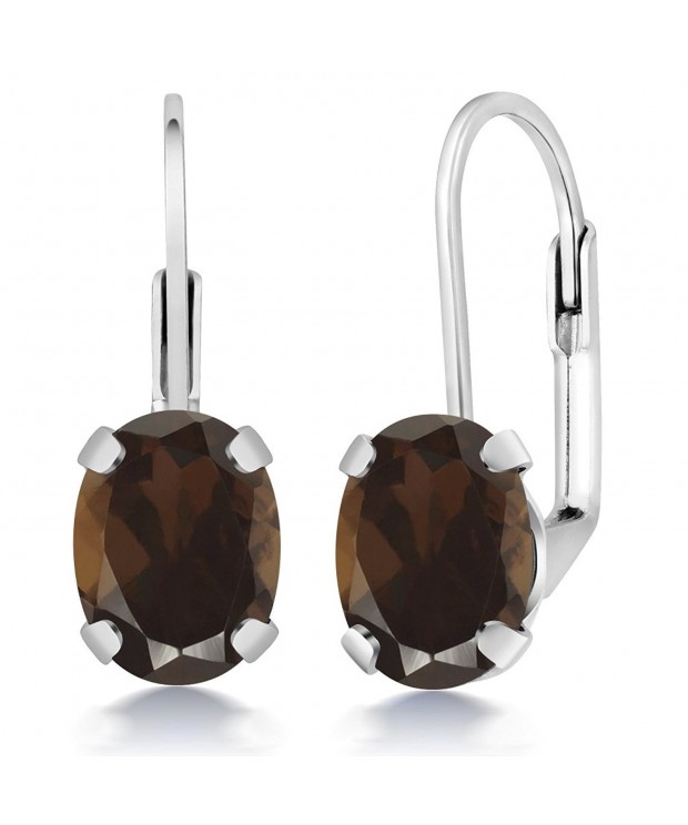 Brown Quartz Silver Plated Earrings