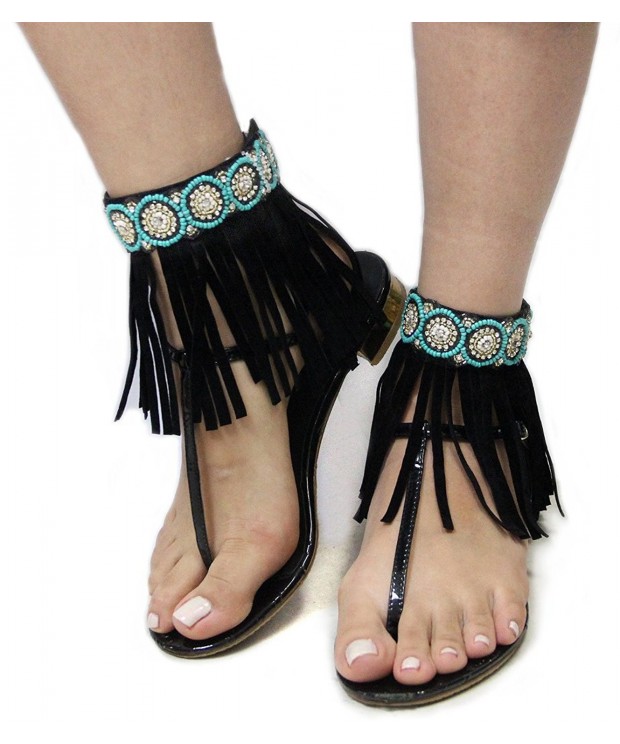 Bohemian Leather Fringe Anklet Accessory