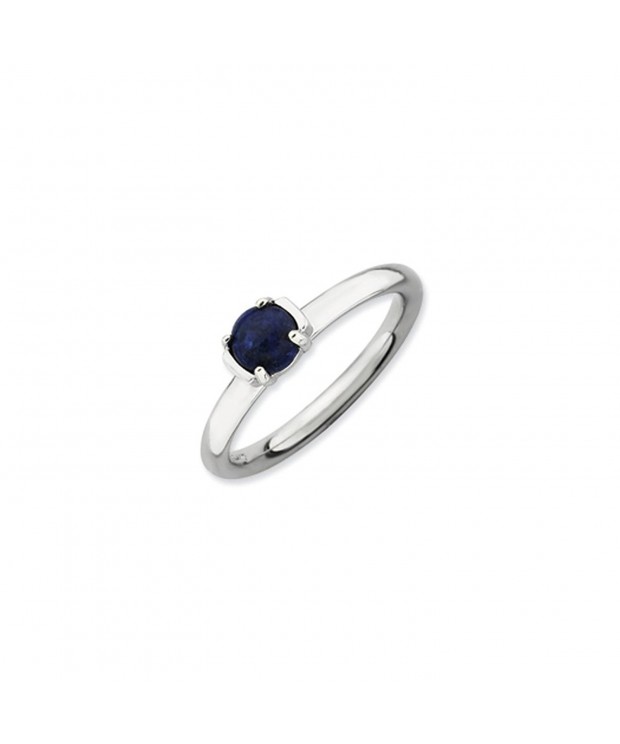 Silver Stackable Blue Lapis Ring