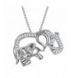Sterling Elephant Crystal Pendant Necklace